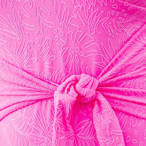 Pink Lily DAY AT THE POOL PINK PRINTED ONE PIECE SWIMSUIT / Medium - Picture 2 of 3